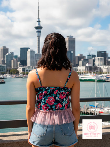 Flowers and Frill Tank Top