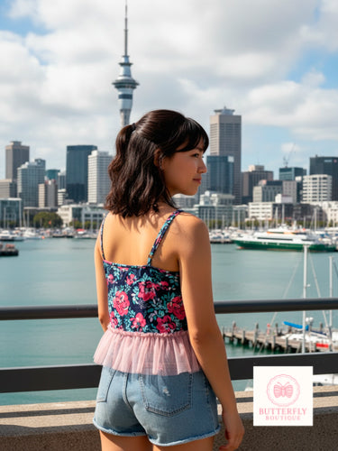 Flowers and Frill Tank Top