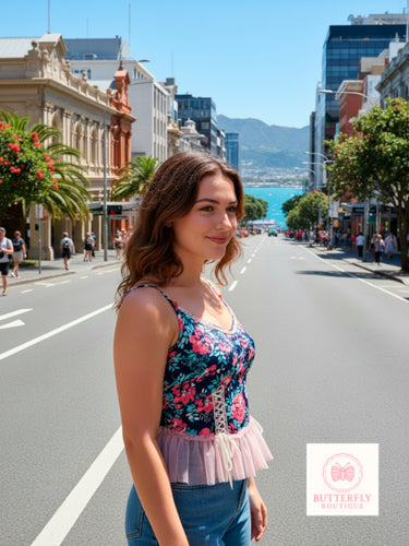 Flowers and Frill Tank Top